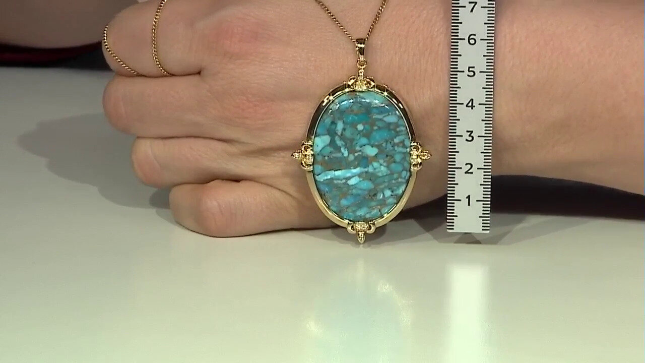 Video Mojave Blue Copper Turquoise Silver Pendant (Faszination Türkis)