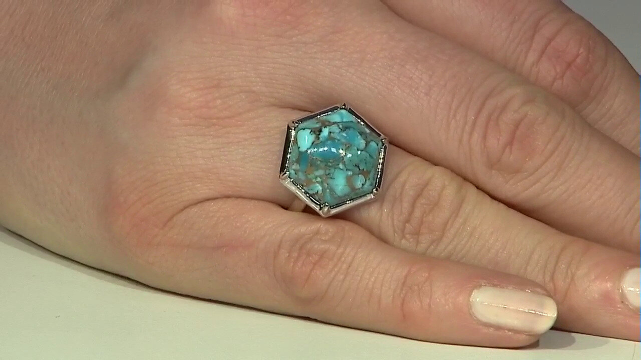 Video Anillo en plata con Turquesa azul plateadas de Mohave (Faszination Türkis)