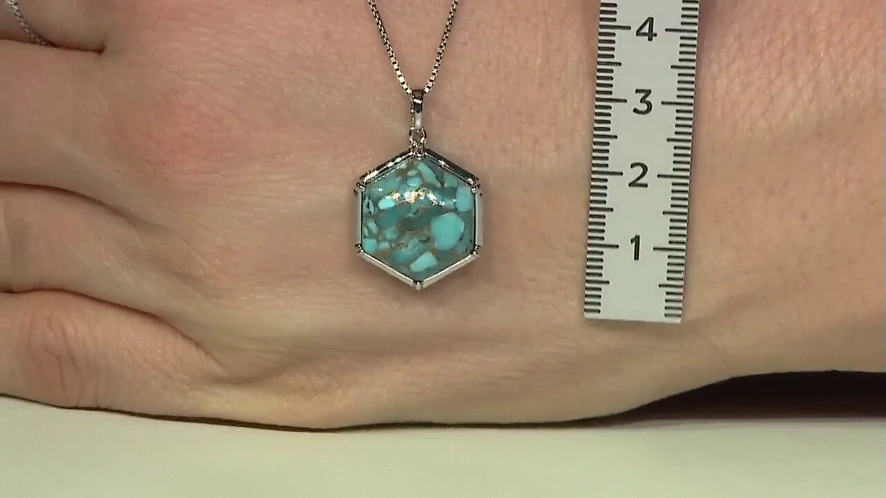 Video Mojave Blue Copper Turquoise Silver Pendant (Faszination Türkis)