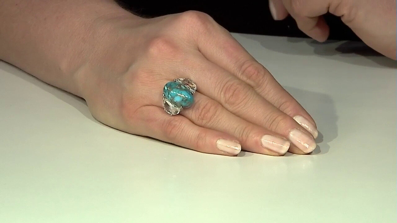 Video Mojave Blue Copper Turquoise Silver Ring (Faszination Türkis)