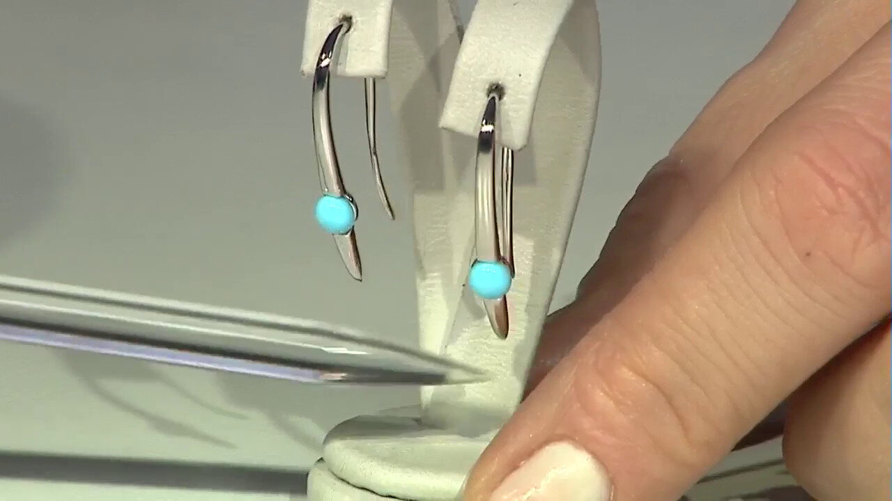 Video Boucles d'oreilles en argent et Turquoise Sleeping Beauty (Faszination Türkis)