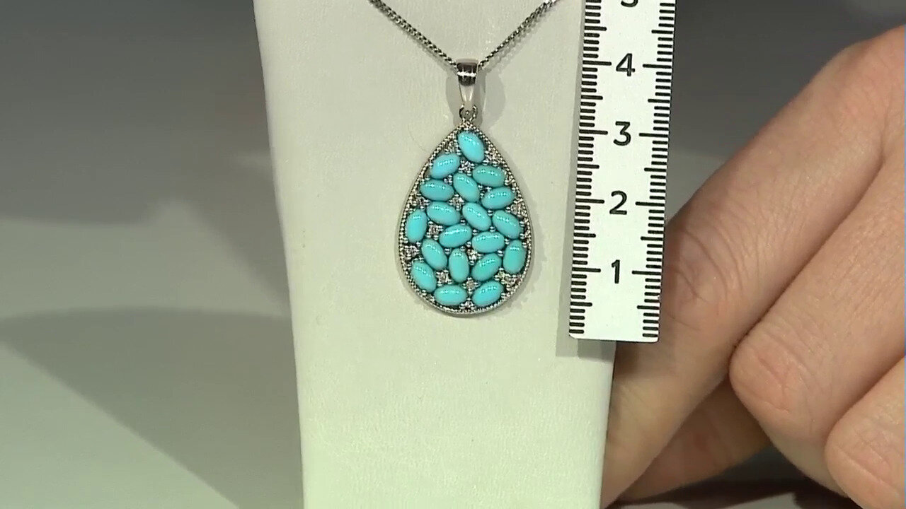 Video Sleeping Beauty Turquoise Silver Pendant (Faszination Türkis)