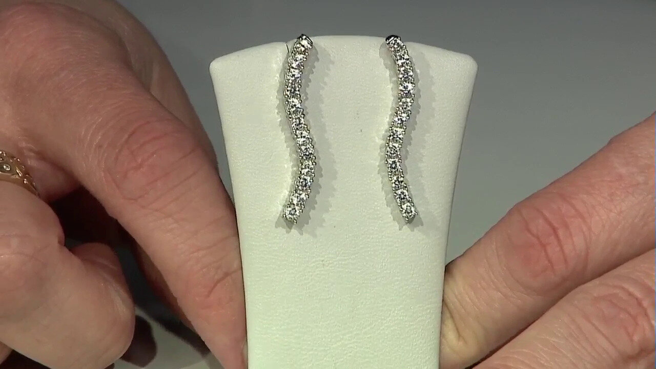 Video Zircon Silver Earrings