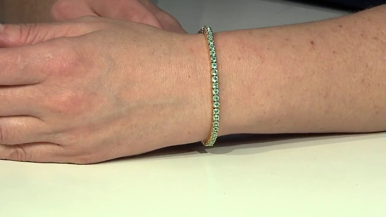 Video Fluoro Green Apatite Silver Bracelet (Gems en Vogue)