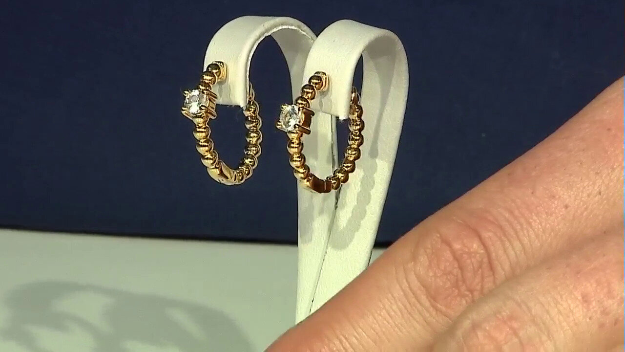 Video Orecchini in argento con Zaffiro Bianco (Adela Silber)