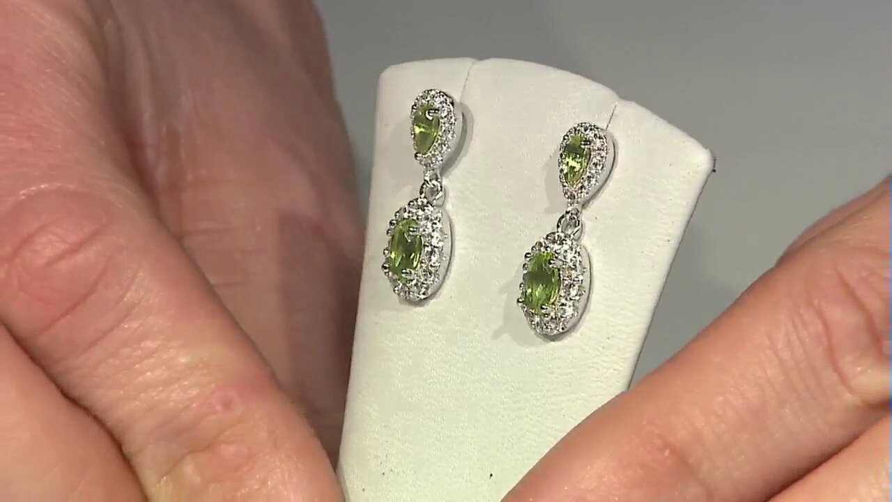 Video Burmese Peridot Silver Earrings