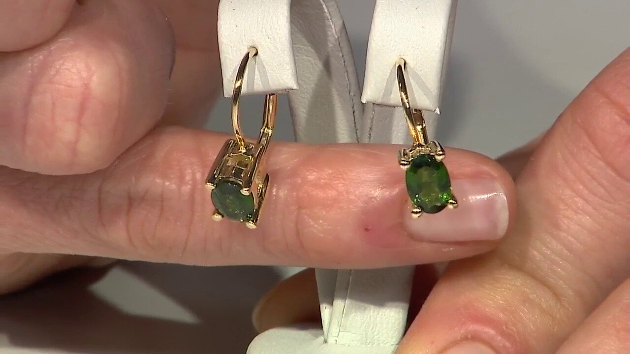 Video Russian Diopside Silver Earrings