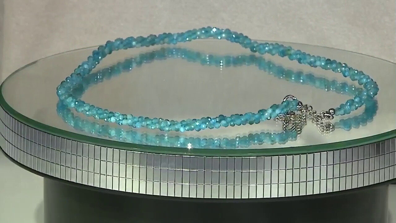 Video Neon Blue Apatite Silver Necklace