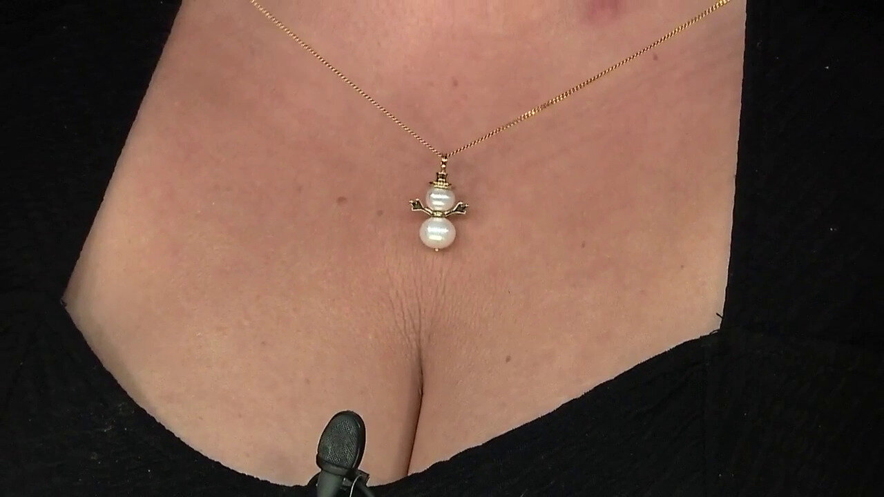 Video White Freshwater Pearl Silver Pendant (TPC)