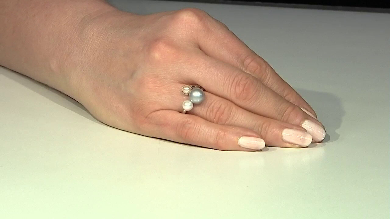 Video Silver Freshwater Pearl Silver Ring (TPC)