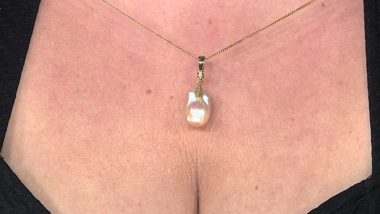 Video Peach Ming Pearl Silver Pendant (TPC)