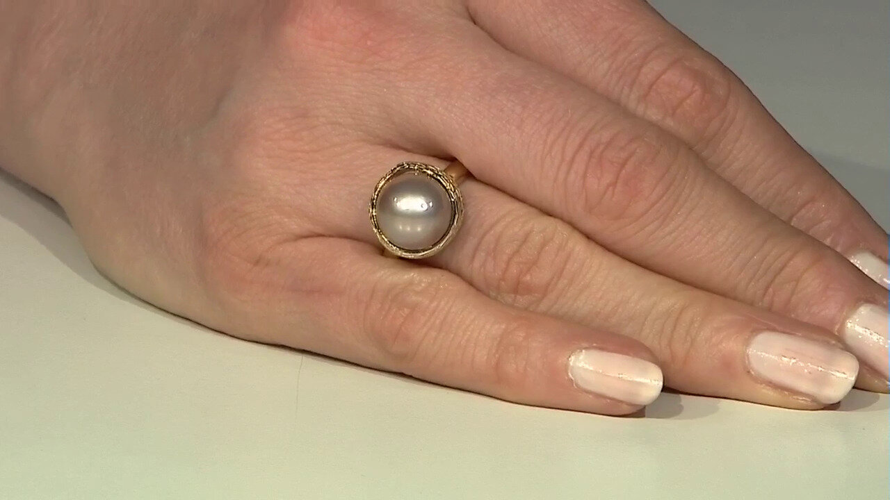 Video Peach Ming Pearl Silver Ring (TPC)