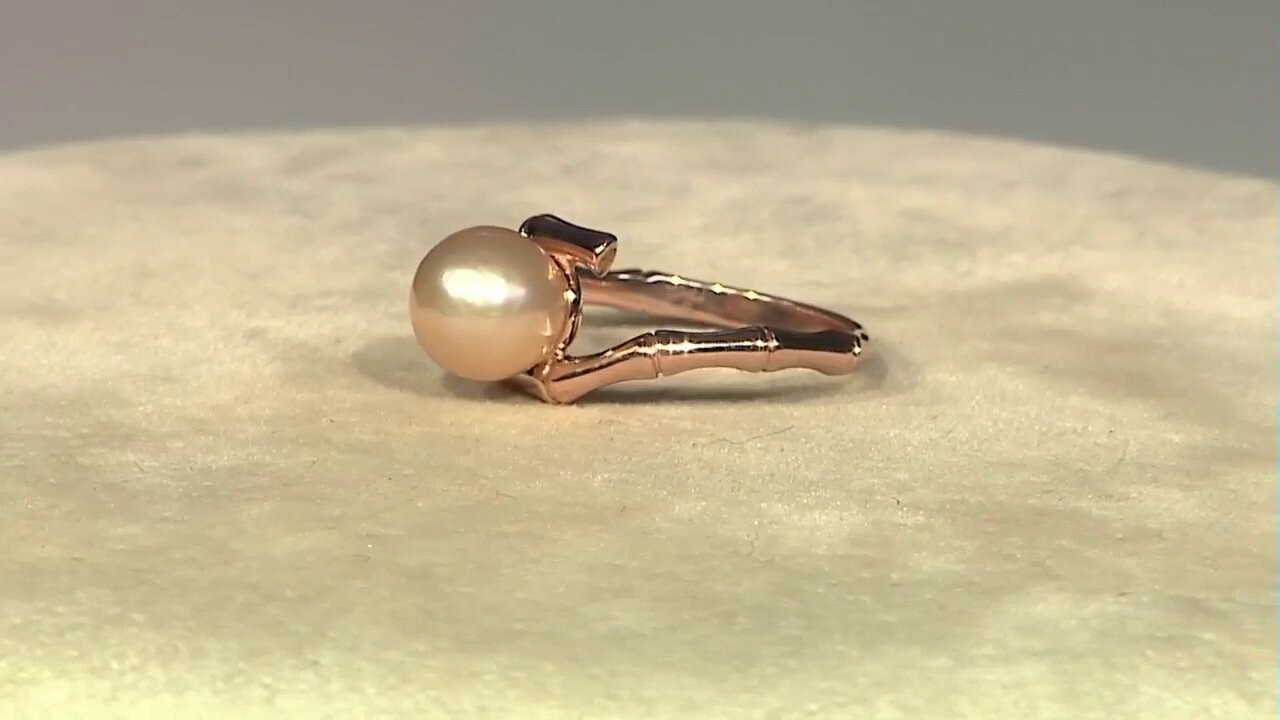 Video Peach Ming Pearl Silver Ring (TPC)