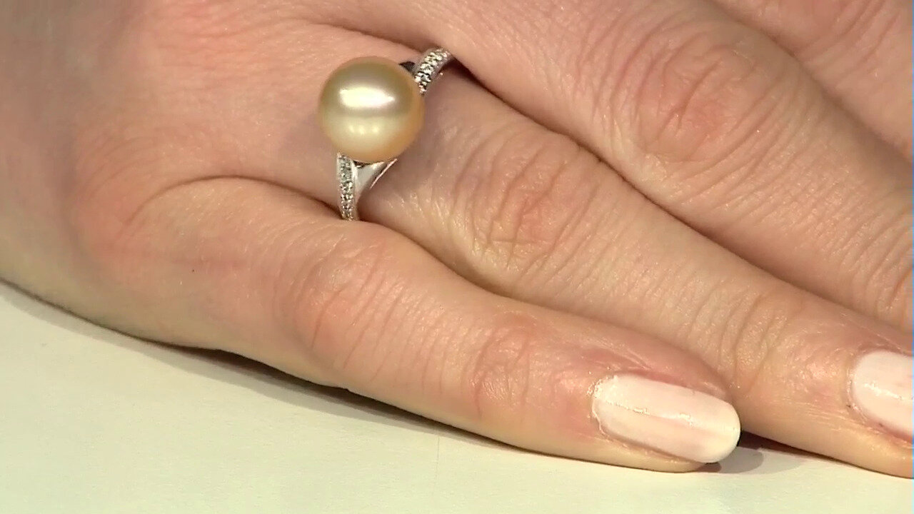 Video Kabira Golden South Sea Pearl Silver Ring (TPC)