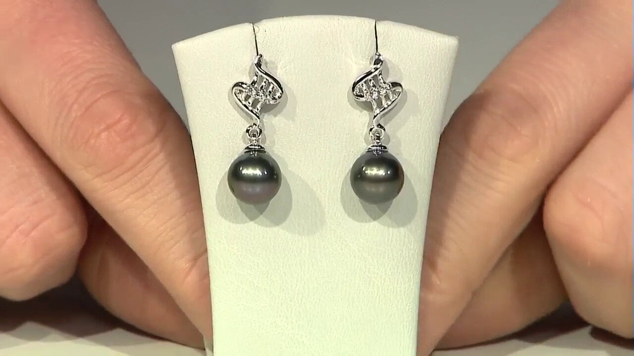 Video Tahitian Pearl Silver Earrings (TPC)