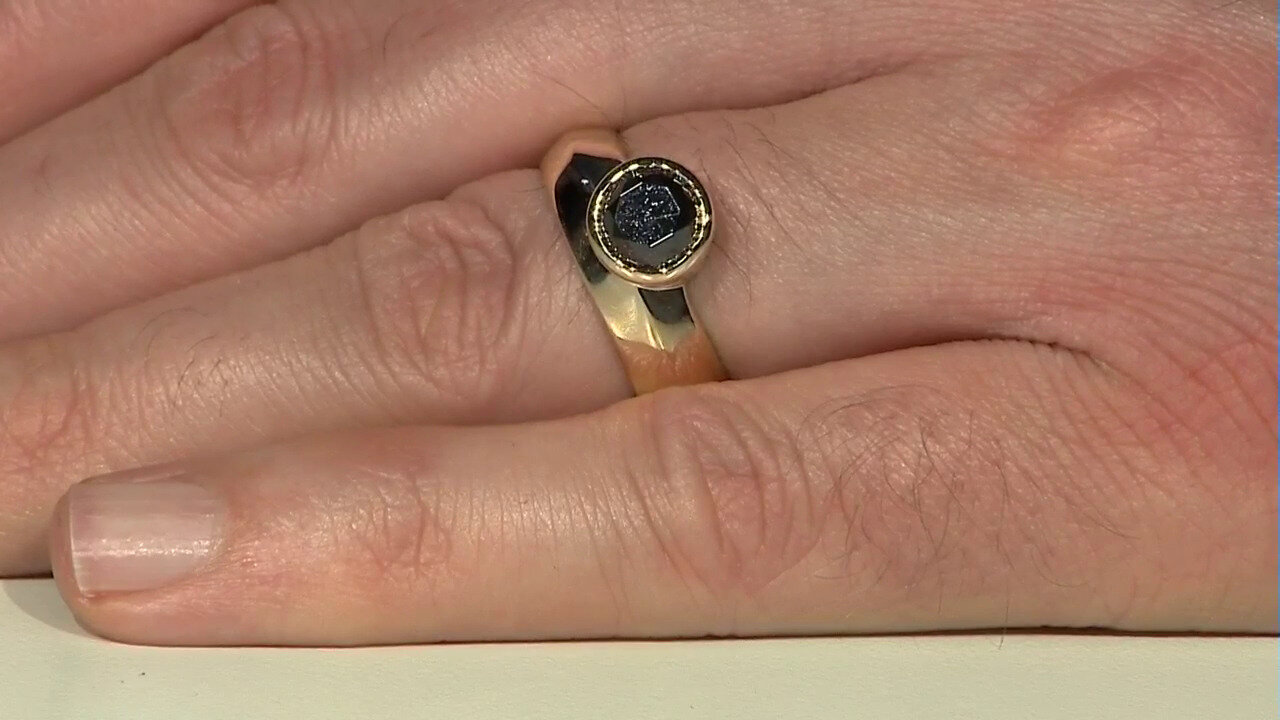 Video 9K Black Diamond Gold Ring (de Melo)