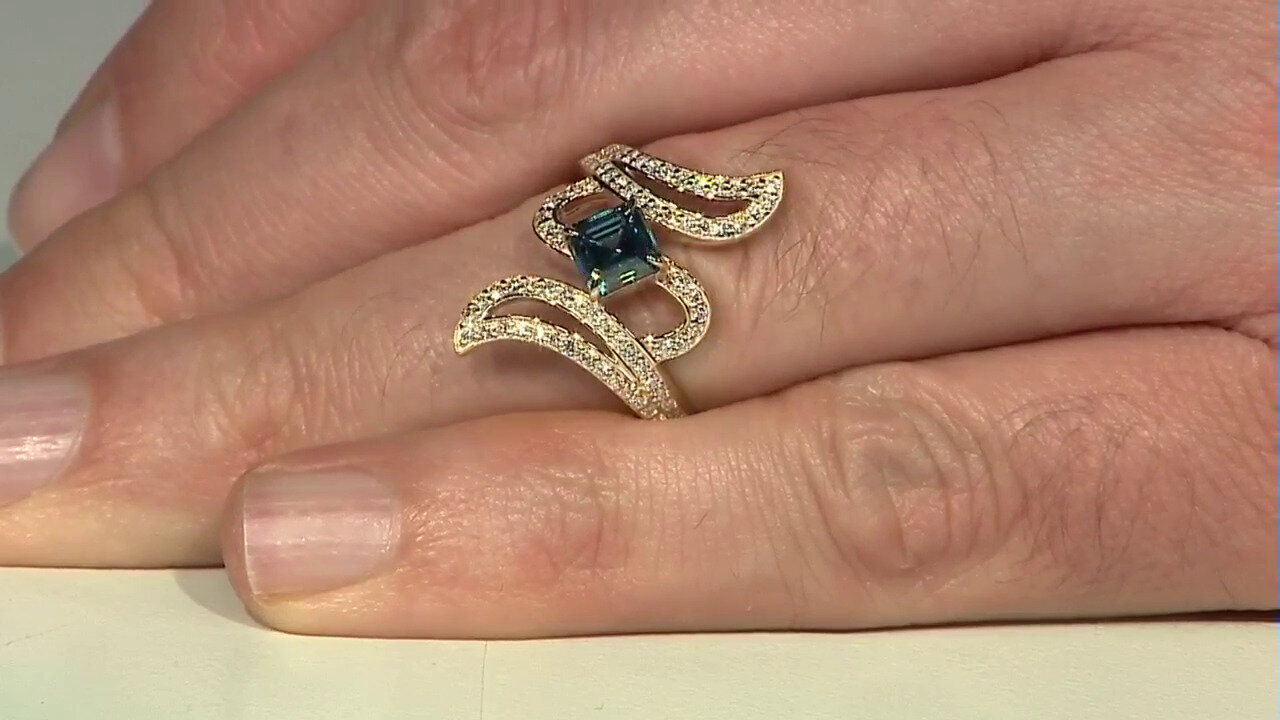 Video 14K I1 Blue Diamond Gold Ring (de Melo)