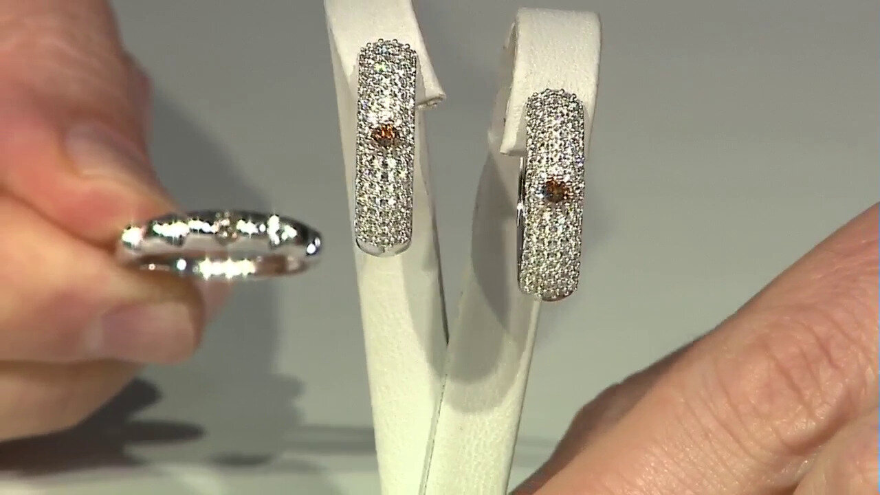 Video Boucles d'oreilles en argent et Diamant champagne I2 (de Melo)