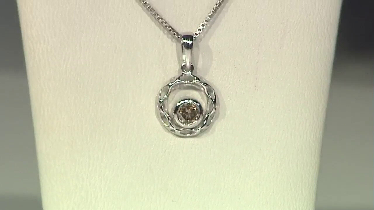 Video 9K I2 Champagne Diamond Gold Pendant (Ornaments by de Melo)