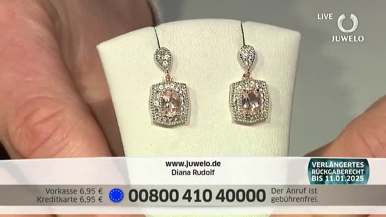 Video Morganite Silver Earrings