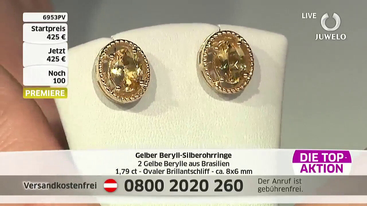 Video Yellow Beryl Silver Earrings