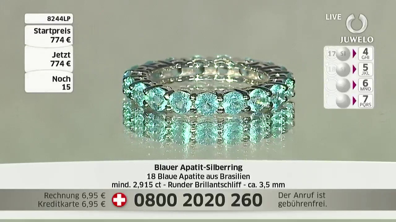 Video Blue Apatite Silver Ring