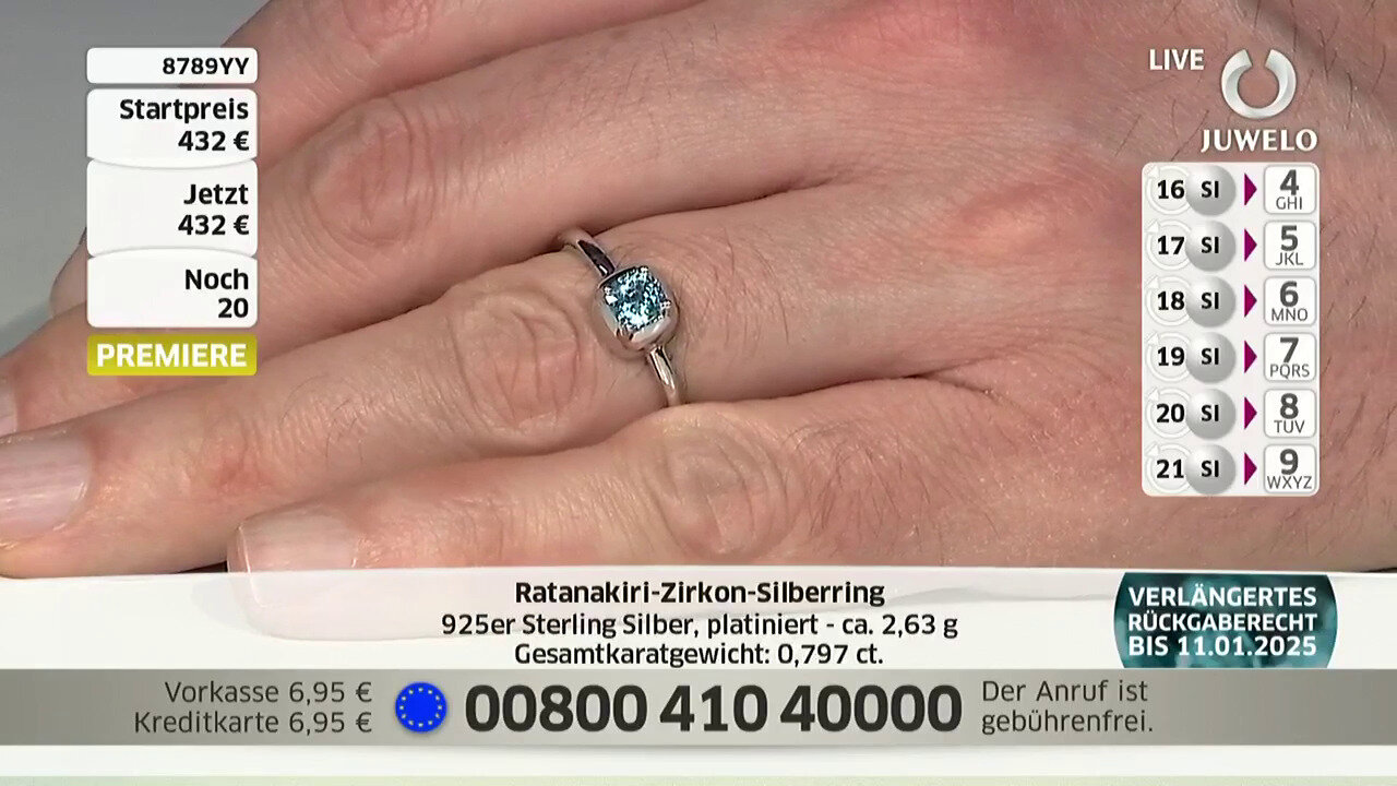 Video Ratanakiri Zircon Silver Ring