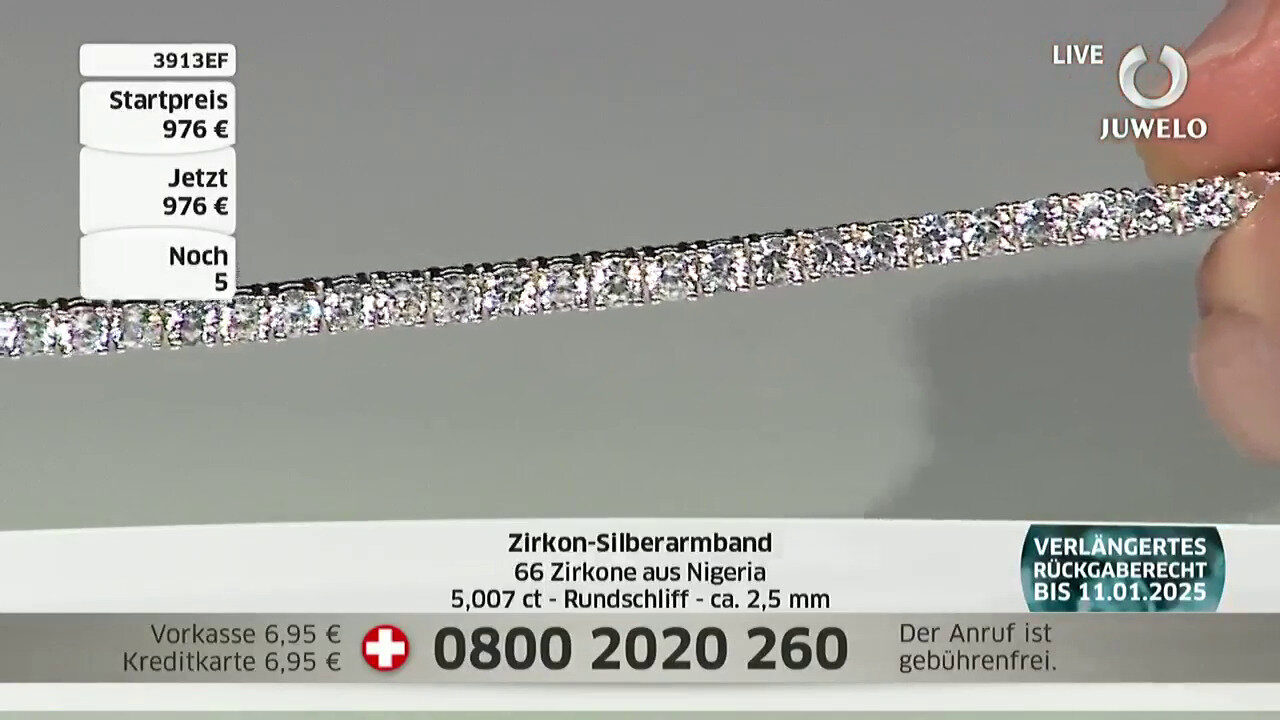 Video Zircon Silver Bracelet