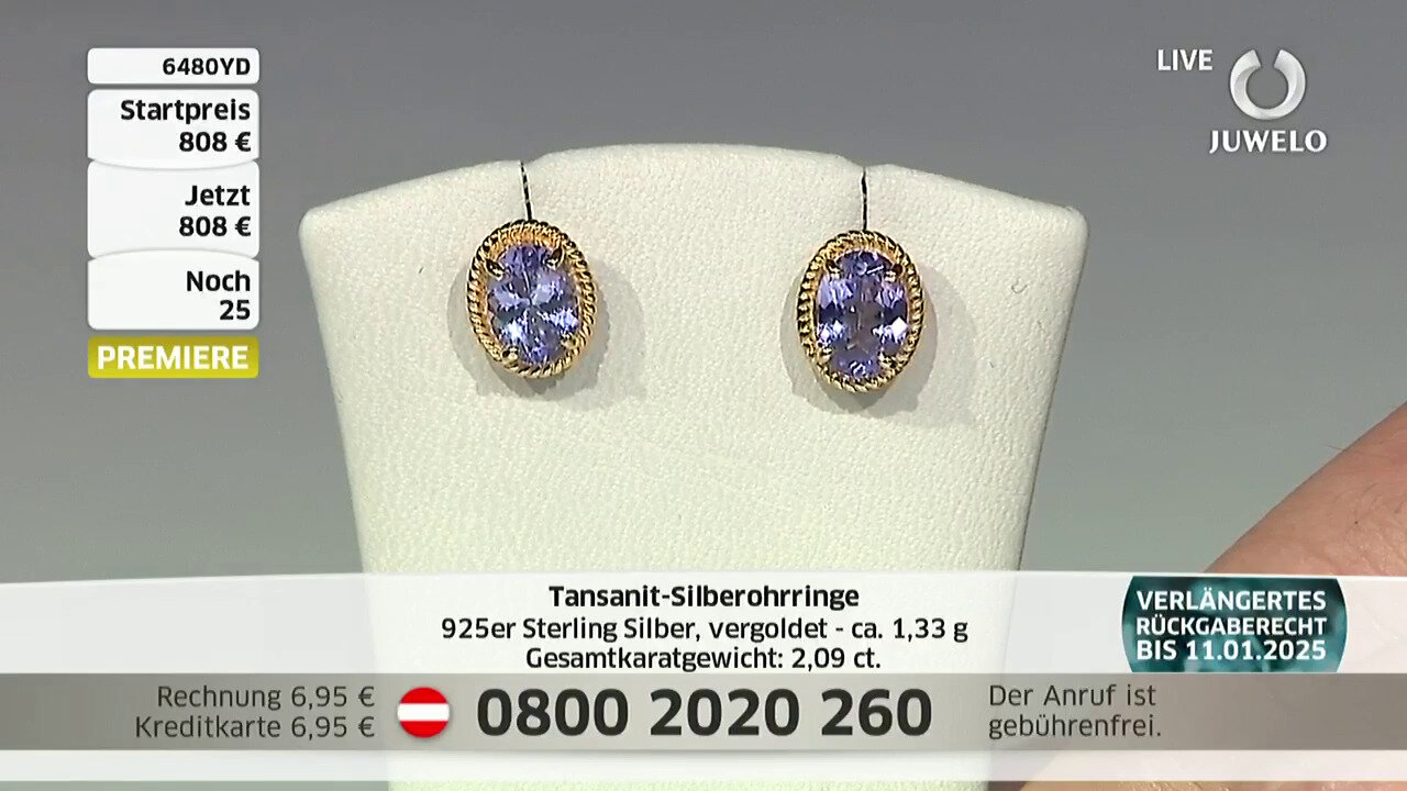 Video Tanzanite Silver Earrings