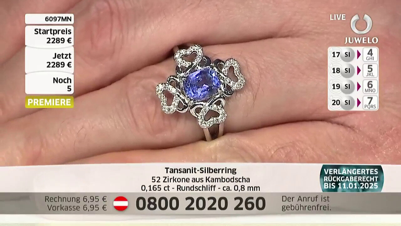 Video Tanzanite Silver Ring