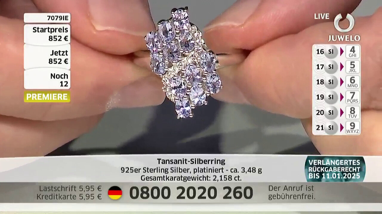 Video Tanzanite Silver Ring