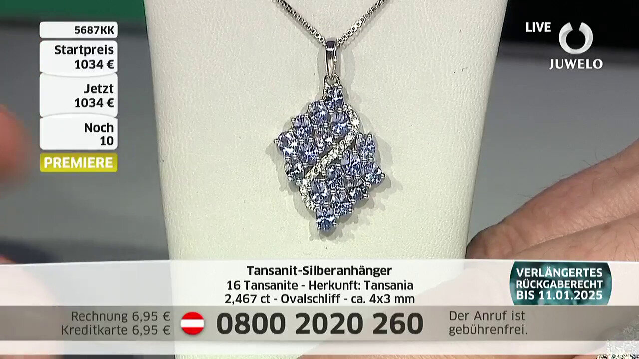 Video Tanzanite Silver Pendant