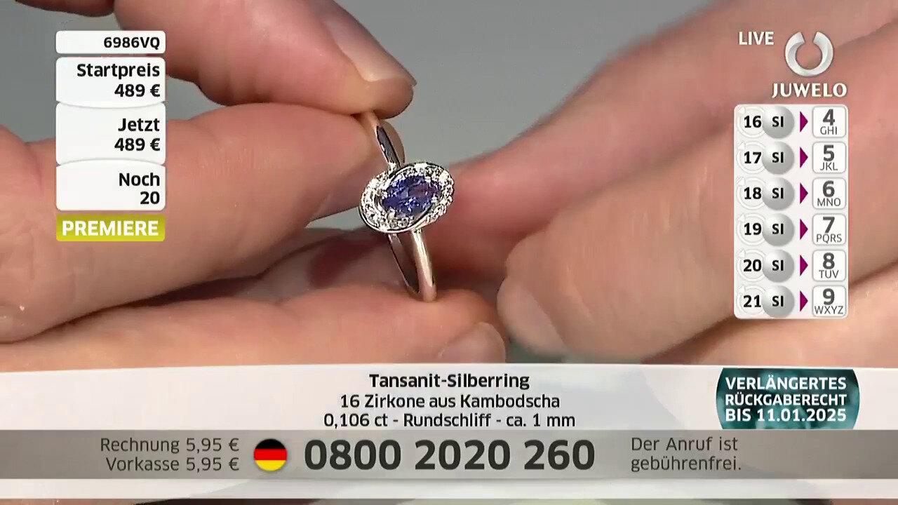 Video Tanzanite Silver Ring