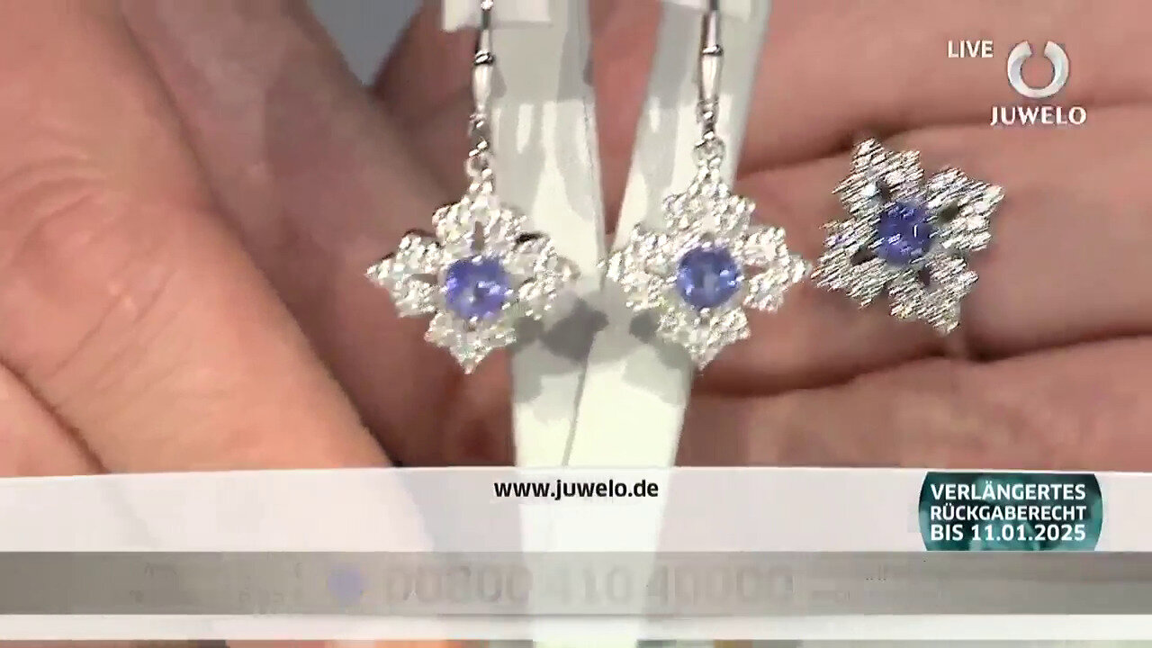 Video Tanzanite Silver Earrings