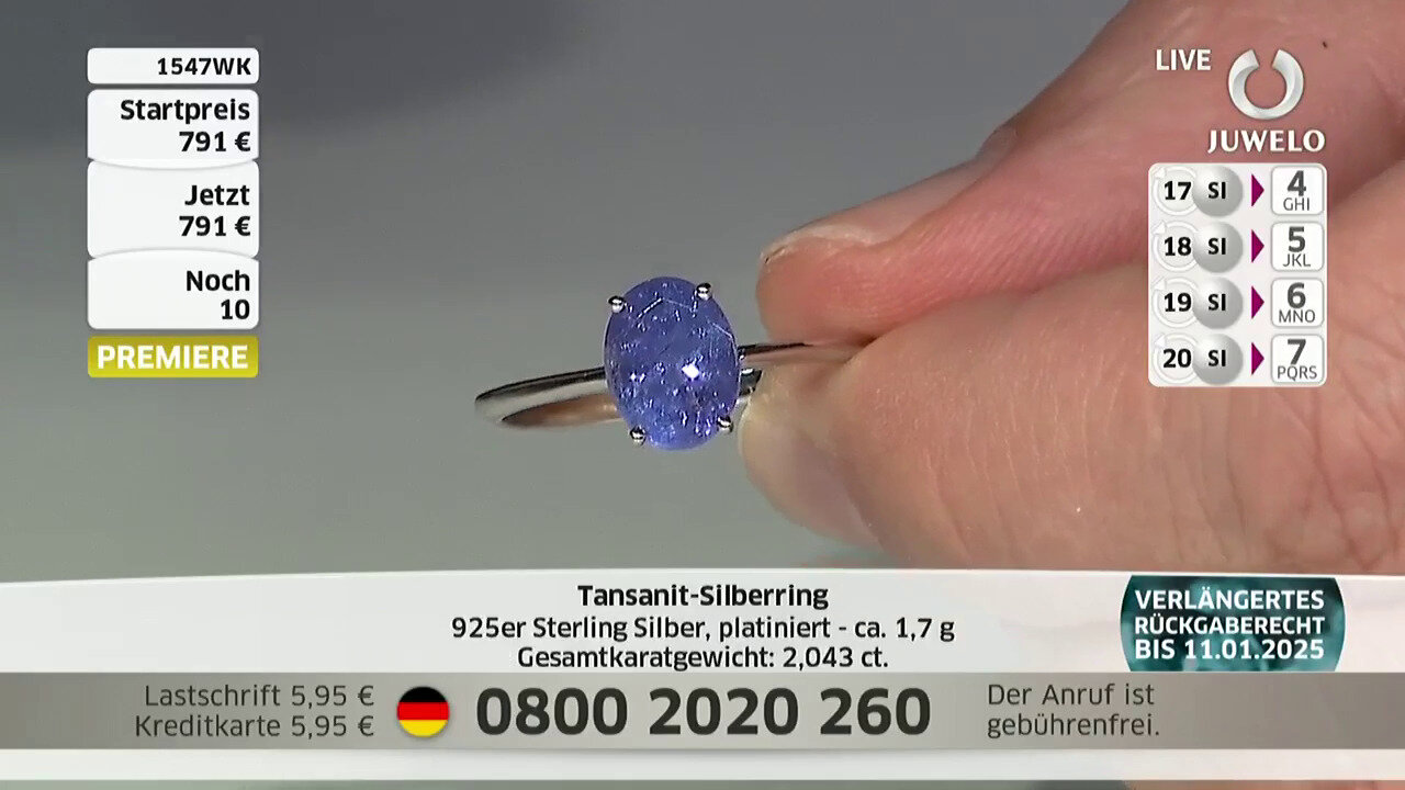 Video Tanzanite Silver Ring