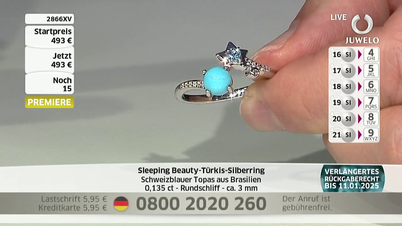 Video Sleeping Beauty Turquoise Silver Ring