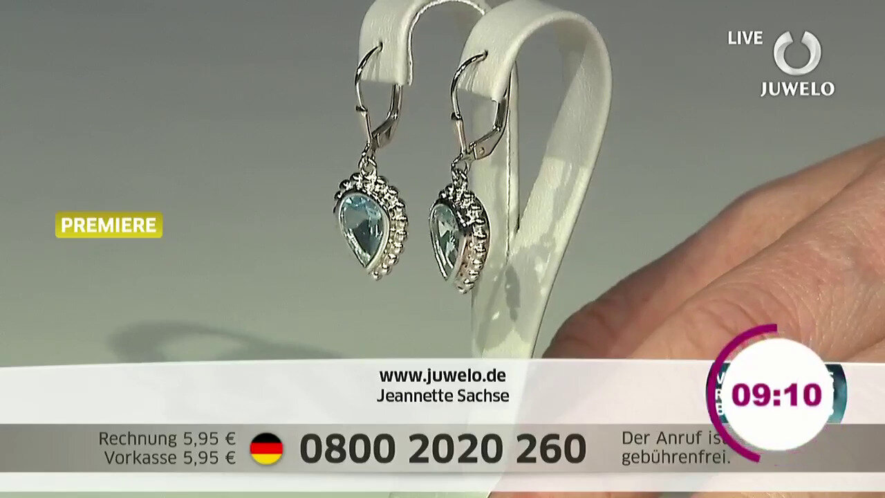 Video Sky Blue Topaz Silver Earrings