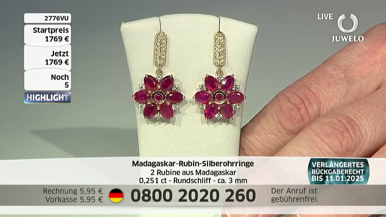 Video Madagascar Ruby Silver Earrings