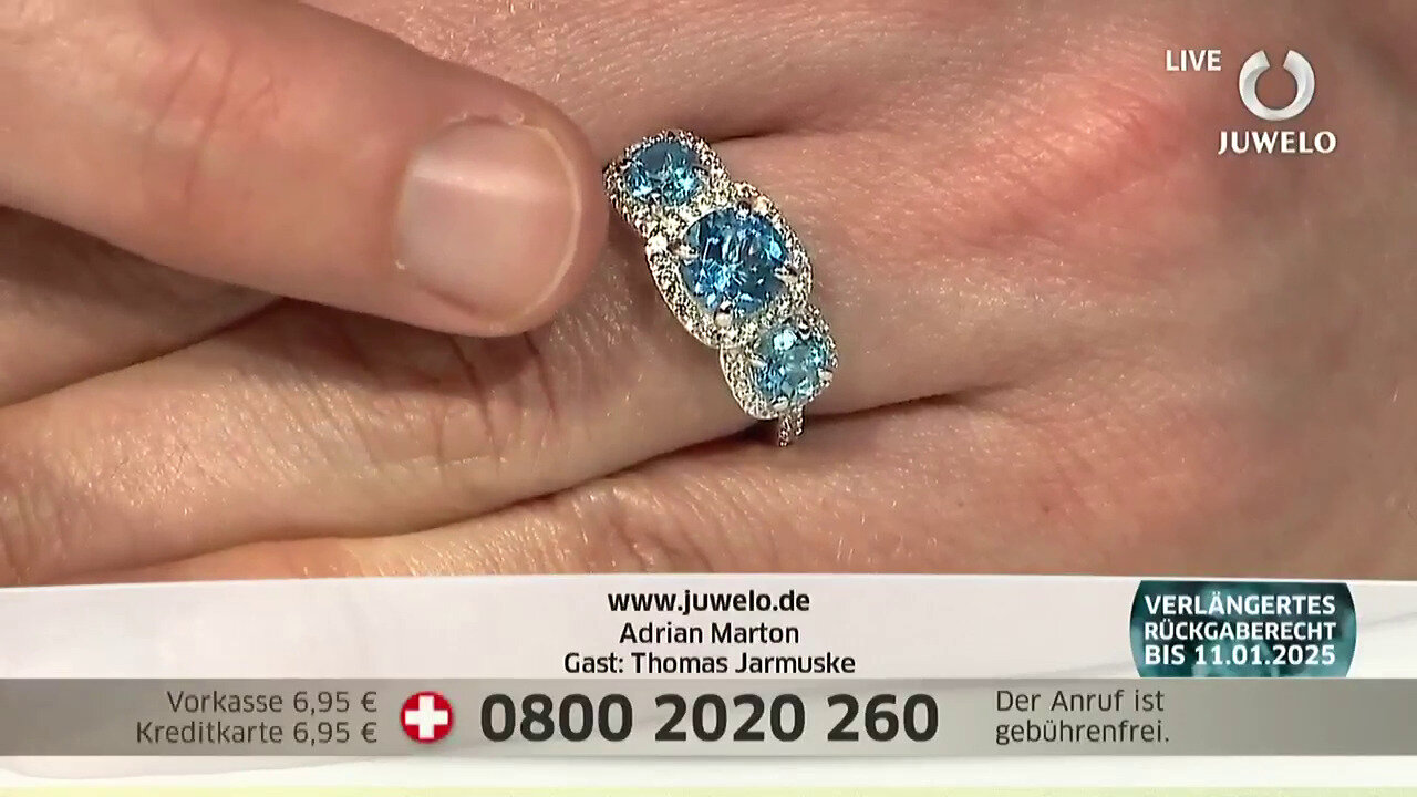 Video Zilveren ring met een Marambaia-topaas