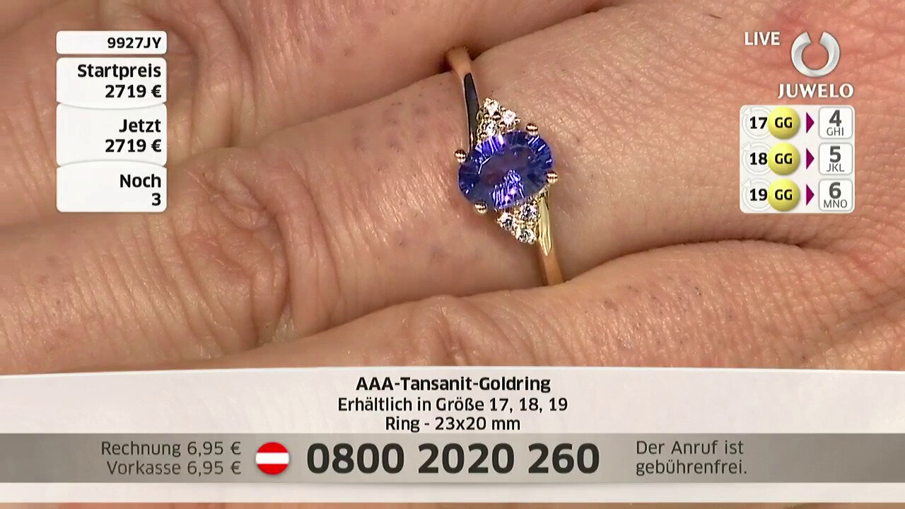 Video 9K AAA Tanzanite Gold Ring