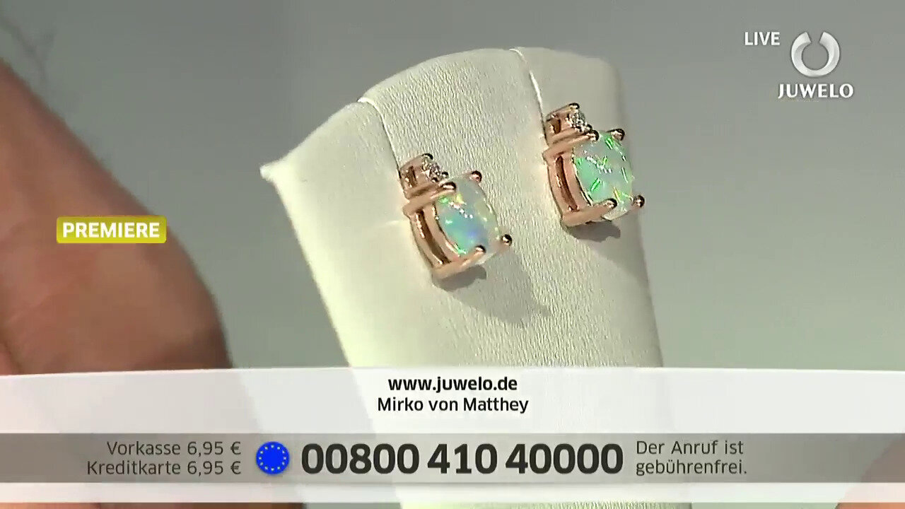 Video 10K AAA Welo Opal Gold Earrings