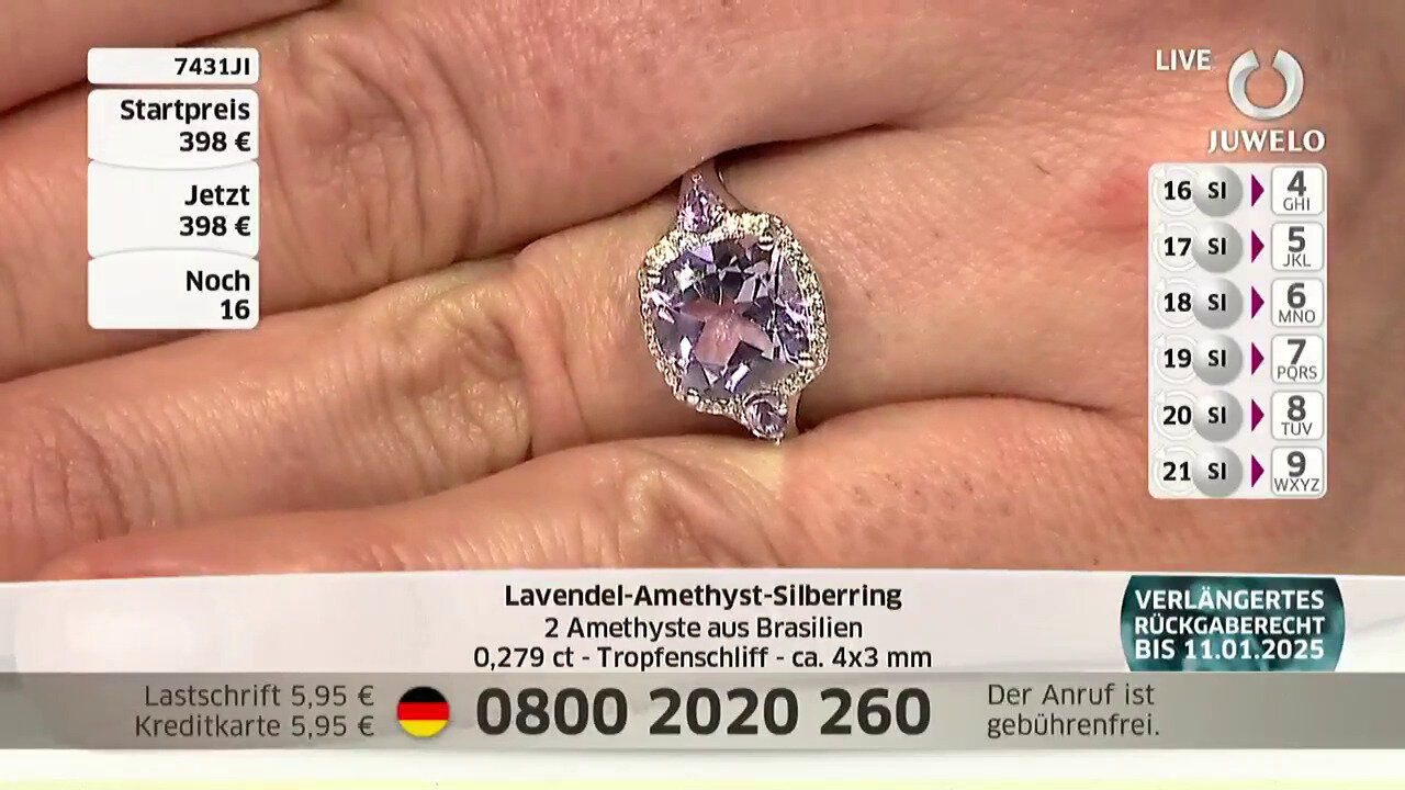 Video Rose de France Amethyst Silver Ring