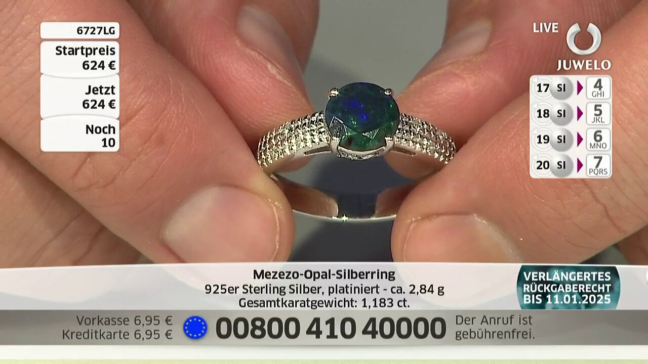 Video Zilveren ring met een Mezezo opaal