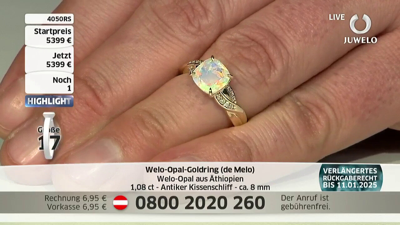 Video Gouden ring met een Welo-opaal (de Melo)