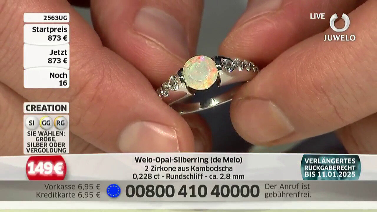 Video Bague en argent et Opale Welo (de Melo)