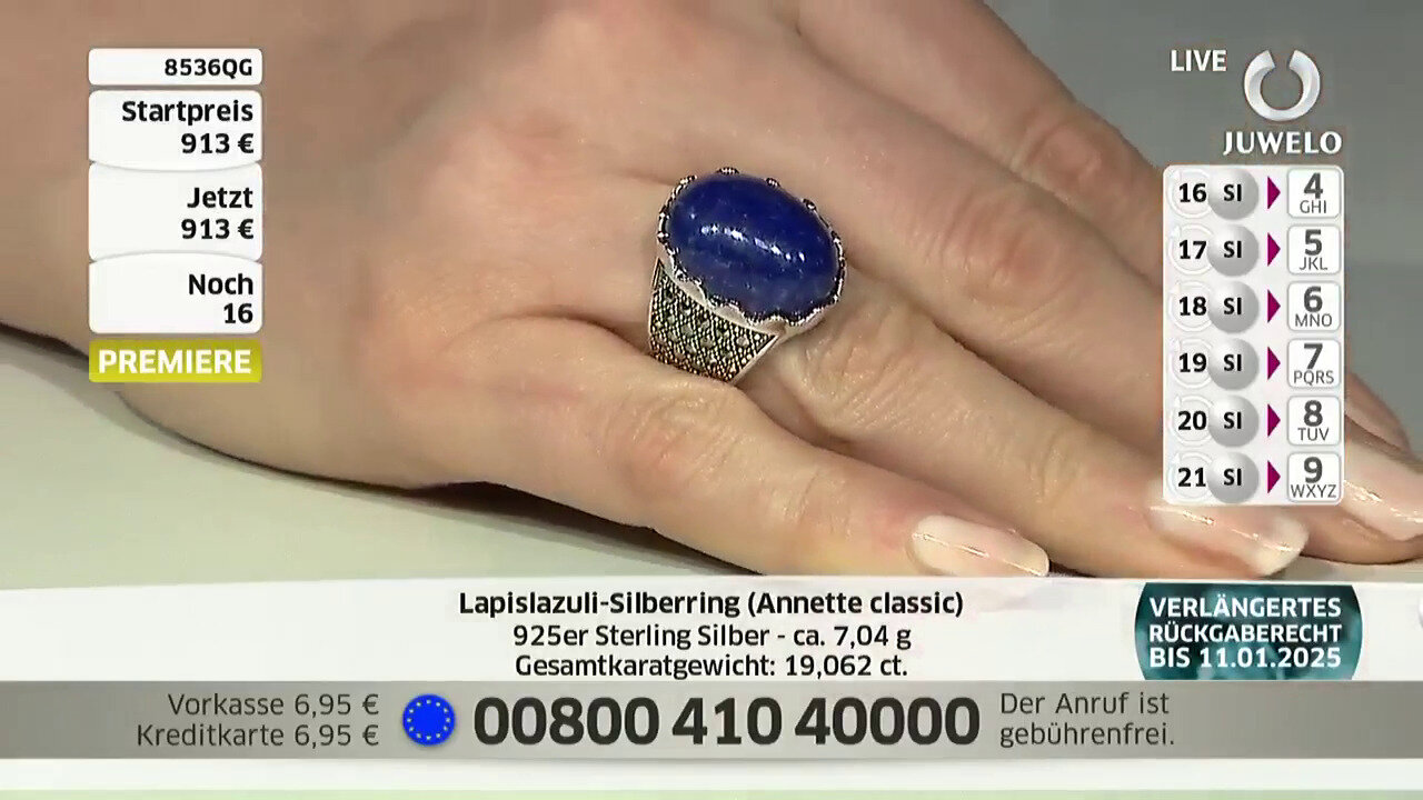 Video Anillo en plata con Lapislázuli (Annette classic)