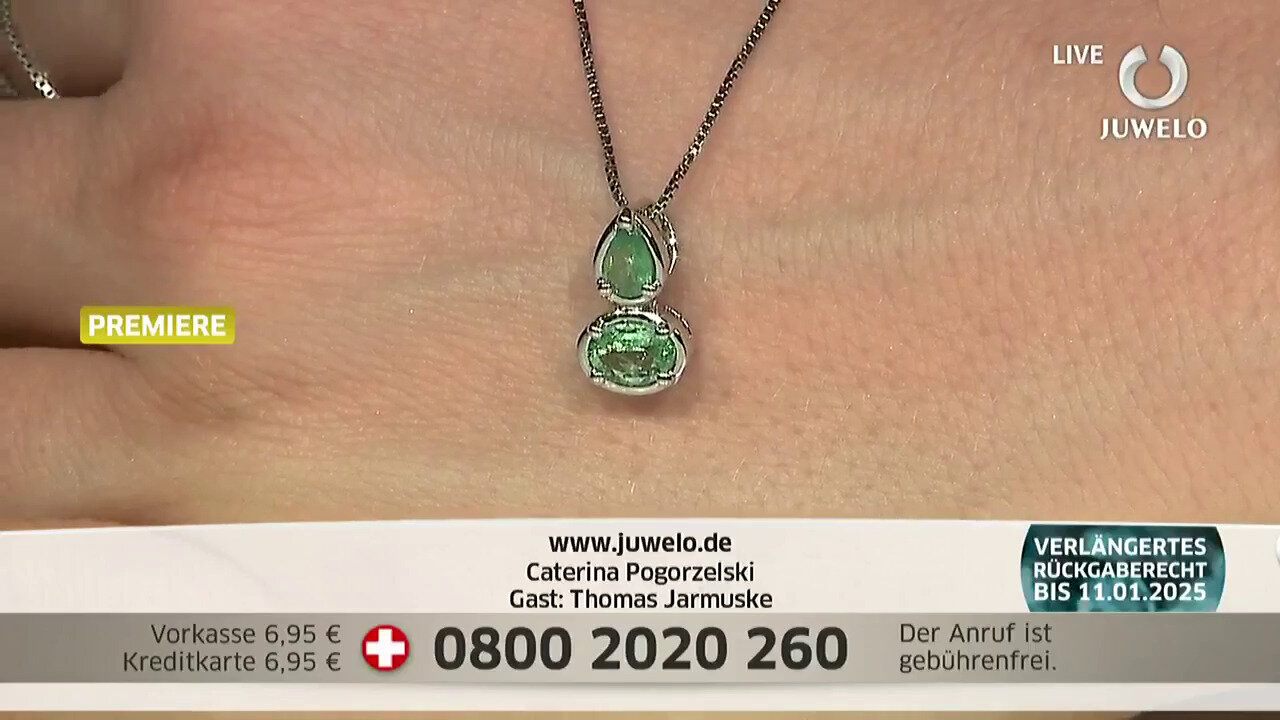 Video Colombian Emerald Silver Pendant