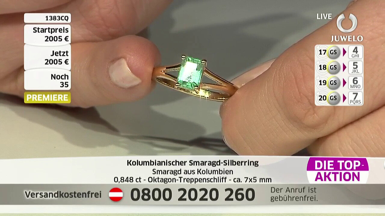 Video Colombian Emerald Silver Ring