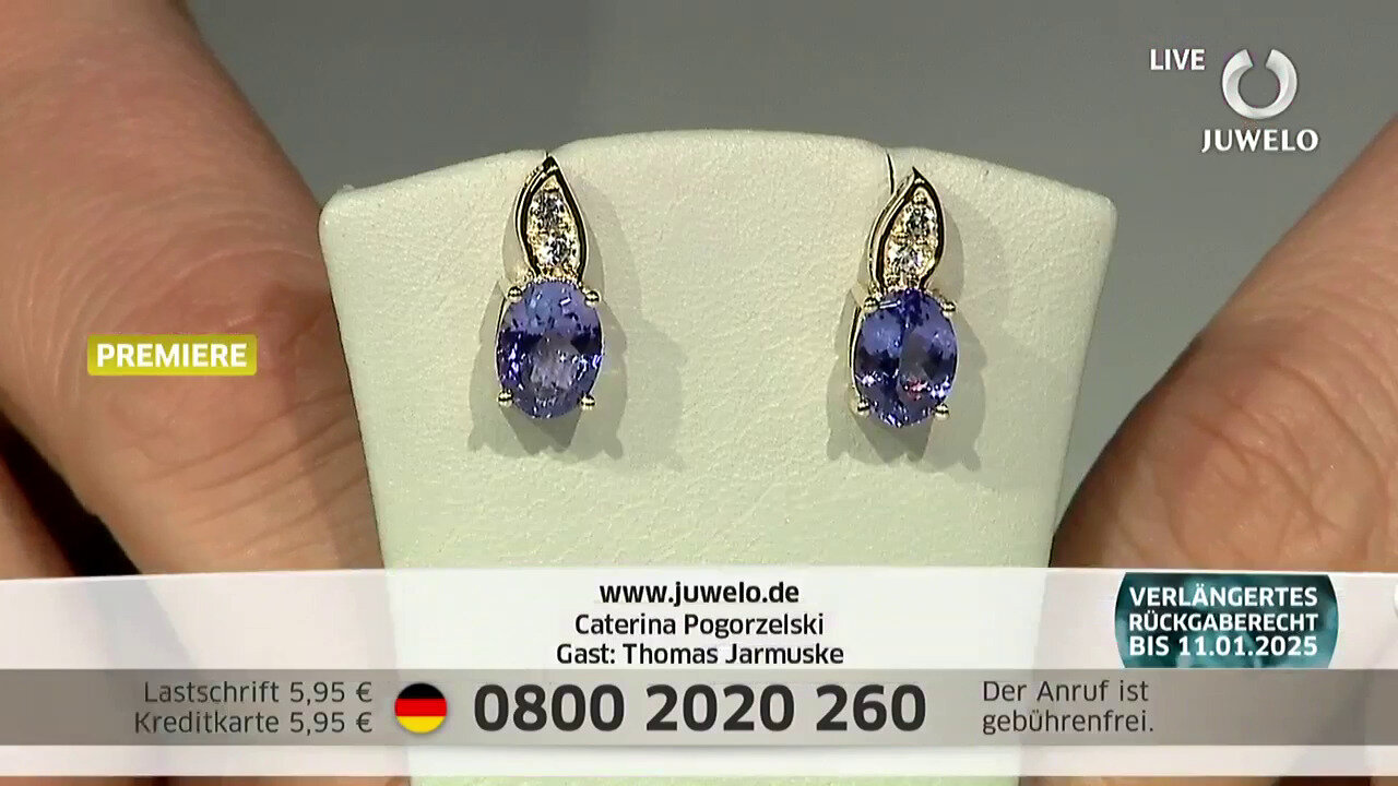 Video 9K Tanzanite Gold Earrings