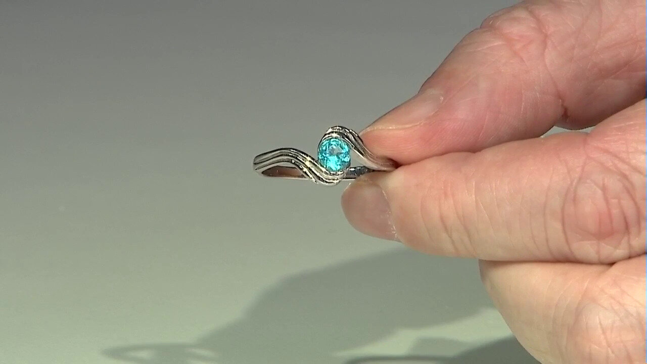 Video Paraiba Color Topaz Silver Ring